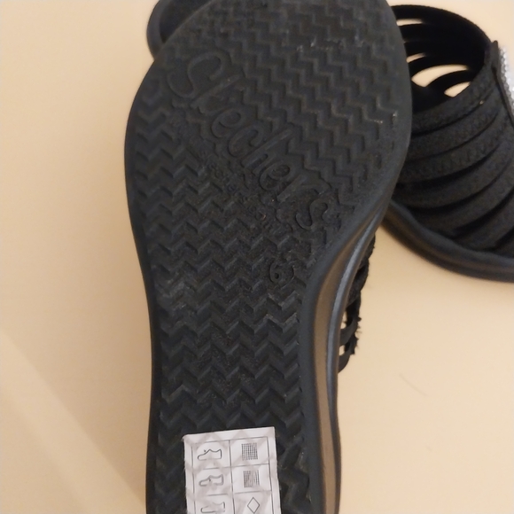 Skechers Black Slide Sandals with Sparkling Accent - Picture 5 of 7